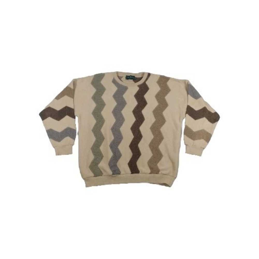 Vintage Tundra Canada Abstract 3D Multicolor Coolgi Grandpa Sweater Sz XXL